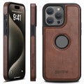 For iPhone 15 Pro Suteni G1 Magsafe Leather Back Phone Case(Brown)