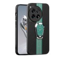 For OnePlus Ace 3 Magnetic Litchi Leather Back Phone Case with Holder(Green)