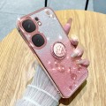 For vivo iQOO Neo9 Pro Gradient Glitter Immortal Flower Ring All-inclusive Phone Case(Pink)