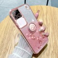 For vivo S18 Pro Gradient Glitter Immortal Flower Ring All-inclusive Phone Case(Pink)