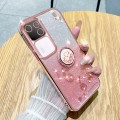 For vivo S18 Gradient Glitter Immortal Flower Ring All-inclusive Phone Case(Pink)