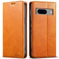 For Google Pixel 8a Suteni J02 Oil Wax Wallet Leather Phone Case(Khaki)