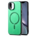 For iPhone XR Solid Color Retro Magsafe PU Back Cover Phone Case(Green)