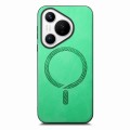 For Huawei Pura 70 Pro+ Solid Color Retro Magsafe PU Back Cover Phone Case(Green)