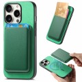 For iPhone 14 Pro Max Retro Magsafe Card Bag PU Back Cover Phone Case(Green)