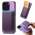 For iPhone 7 Plus / 8 Plus Retro Magsafe Card Bag PU Back Cover Phone Case(Purple)