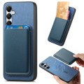 For Samsung Galaxy A14 Retro Magsafe Card Bag PU Back Cover Phone Case(Blue)