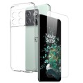 For OnePlus 10T 5G NORTHJO Transparent TPU Phone Case with Tempered Glass Film(Transparent)