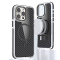 For iPhone 12 Pro Max Magsafe Dual-Color Carbon Fiber Phone Case(Black)