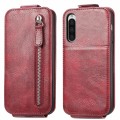 For Sony Xperia 10 V Zipper Wallet Vertical Flip Leather Phone Case(Red)
