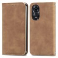For OPPO A58 4G Retro Skin Feel Magnetic Flip Leather Phone Case(Brown)