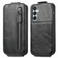 For Samsung Galaxy M15 Zipper Wallet Vertical Flip Leather Phone Case(Black)
