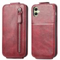 For Samsung Galaxy A05 Zipper Wallet Vertical Flip Leather Phone Case(Red)