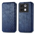 For Infinix Zero 30 5G Cubic Grid Pressed Magnetic Leather Phone Case(Blue)