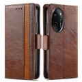 For Honor 100 Pro 5G CaseNeo Splicing Dual Magnetic Buckle Leather Phone Case(Brown)