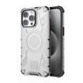 For iPhone 15 Pro Max Armor Holder PC Hybrid TPU Phone Case(White)