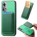 For OPPO Reno11 Global Retro Magsafe Card Bag PU Back Cover Phone Case(Green)