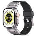 For Apple Watch Series 3 42mm Silicone Armor Mecha Head Watch Band(Black)