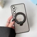 For Samsung Galaxy S24 5G  Rotation MagSafe Holder Gradient Glitter TPU Phone Case(Black)