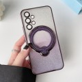 For Samsung Galaxy A32 4G Rotation MagSafe Holder Gradient Glitter TPU Phone Case(Night Purple)