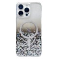 For iPhone 15 Pro Max Gradient Glitter MagSafe PC Hybrid TPU Phone Case(Gradient Black)