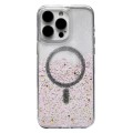 For iPhone 15 Pro Gradient Glitter MagSafe PC Hybrid TPU Phone Case(Gradient Lotus)