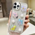 For iPhone 15 Pro 3D Flower Glitter Epoxy TPU Phone Case(Colorful Flowers)