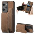 For Honor 100 Pro Retro Leather Zipper Wallet Back Phone Case(Brown)