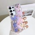 For Samsung Galaxy S23 Ultra 5G Electroplating Laser Butterfly Phone Case(Pink Butterflies AB2)
