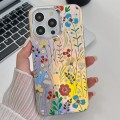 For iPhone 14 Pro Electroplating Laser Flower Texture TPU Phone Case(Flower AH6)