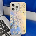 For iPhone 13 Pro Electroplating Laser Flower Texture TPU Phone Case(Pear Blossom AH17)
