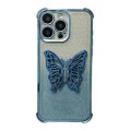For iPhone 13 Pro Max Electroplated Glitter 3D Butterfly Four-corner Shockproof TPU Phone Case(Grad