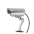 IP66 Waterproof Dummy CCTV Camera With Flashing LED For Realistic Looking for Security Alarm(Silver)