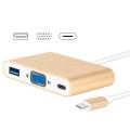 USB Type C to VGA 3-in-1 Hub Adapter supports USB Type C tablets and laptops for Macbook Pro / Googl