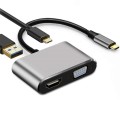 USB C to HDMI VGA 4K Adapter 4-in-1 Type C Adapter Hub to HDMI VGA USB 3.0 Digital AV Multiport Adap