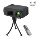 A2000 Portable Projector 800 Lumen LCD Home Theater Video Projector, Support 1080P, US Plug (Black)