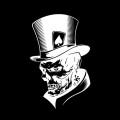 10 PCS Joker Skeleton Skull Playing Cards Poker Monster Hat Shape Vinyl Car Sticker, Size: 11.3x17.6