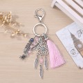 2 PCS Simple Fashion Wool Tassel Dream Catching Keychain(Pink)