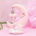 Moon Resin Cartoon Romantic Bedroom Decor Night Lamp Baby Kids Birthday Xmas Gift(Pink)