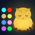 Cute owl cartoon colorful LED Lamp creative silicone night light childrens toy lamp bedroom decorati