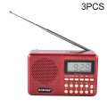 3 PCS HABONG KK-170 Portable 21 Bands FM/AM/SW Radio Rechargeable Radio Receiver Speaker,  Support U