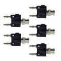 5pcs BNC Male to Dual 4mm Banana Female Plug Stackable Type Binding Male Connector(Black)
