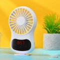 Multifunctional Clock Small Fan Creative Desktop Mini USB Fan(White)