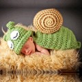 Green Snail White Eyes Newborn Baby Photography Clothes Hand Knitting Hundred Days Baby Photograph P