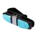 Diamond Mounted Rotating Car Glasses Clip Card Paper Holder Clips(Lake Blue)