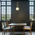 Restaurant Chandelier Single Head Creative Personality Simple Modern Copper Lamp with 5W Warm Light,