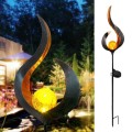 Solar Flame Light LED Iron Art Outdoor Garden Lawn Decorative Ground Plug Light Landscape Lamp(Style