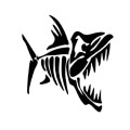 10 PCS Car Sticker Motorcycle Pulling Flower Stick Fish Bone Cartoon Personality Body Sticker(Black)