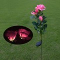 Solar LED Artificial Rose Lantern Garden Decoration Lawn Lamp(Pink)