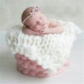 50x50cm New Born Baby Knitted Wool Blanket Newborn Photography Props Chunky Knit Blanket Basket Fill